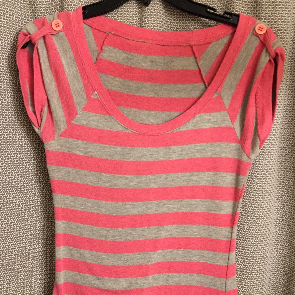 Pink and Grey Casual Shirt